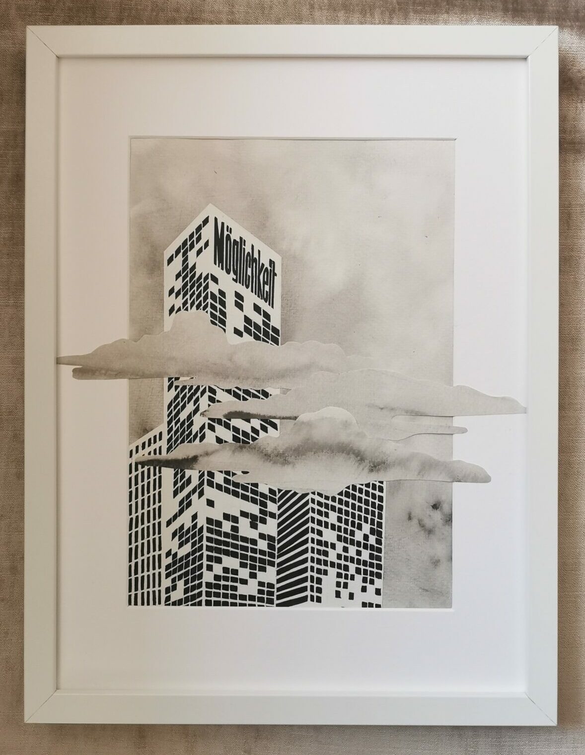 Tusche Zeichnung Aquarell Collage In Möglichkeiten denken